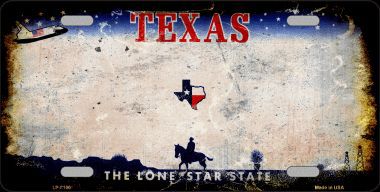 LP-8160 Texas State Background Rusty Novelty Metal License Plate