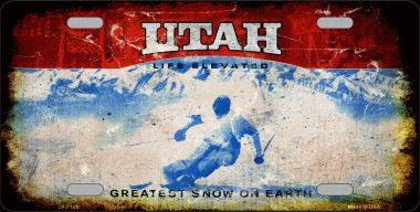LP-8161 Utah State Background Rusty Novelty Metal License Plate