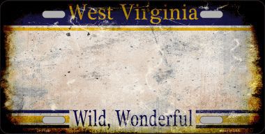 LP-8165 West Virginia State Background Rusty Novelty Metal License Plate