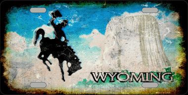 LP-8167 Wyoming State Background Rusty Novelty Metal License Plate