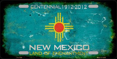 LP-8168 New Mexico Centennial Background Rusty Novelty Metal License Plate