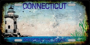 LP-8170 Connecticut Background Rusty Novelty Metal License Plate