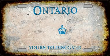 LP-8171 Ontario Canada Background Rusty Novelty Metal License Plate