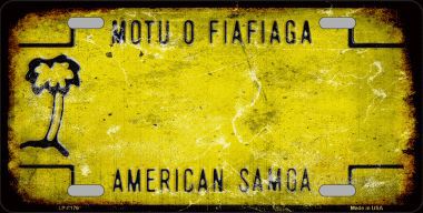 LP-8176 American Samoa Background Rusty Novelty Metal License Plate