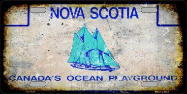 Nova Scotia Background Rusty Novelty Metal License Plate