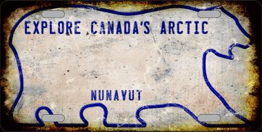 LP-8182 Nunavut Background Rusty Novelty Metal License Plate