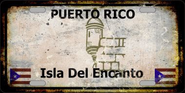 LP-8184 Puerto Rico Background Rusty Novelty Metal License Plate