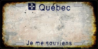 LP-8185 Quebec Background Rusty Novelty Metal License Plate