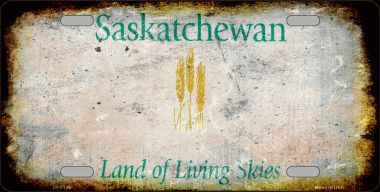 LP-8186 Saskatchewan Background Rusty Novelty Metal License Plate