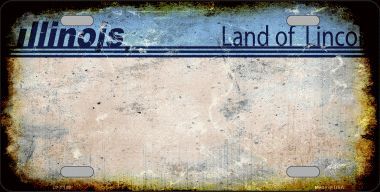 LP-8189 Illinois State Background Rusty Novelty Metal License Plate