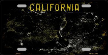 LP-8191 California Black State Background Rusty Novelty Metal License Plate