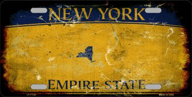 LP-8192 New York State Background Rusty Novelty Metal License Plate