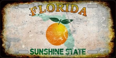 LP-8197 Florida Background Rusty Novelty Metal License Plate