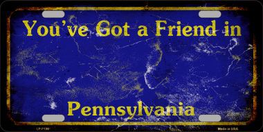 LP-8199 Pennsylvania Background Rusty Novelty Metal License Plate