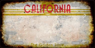 LP-8200 California Background Rusty Novelty Metal License Plate