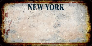 LP-8201 New York Background Rusty Novelty Metal License Plate