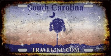 LP-8203 South Carolina Background Rusty Novelty Metal License Plate