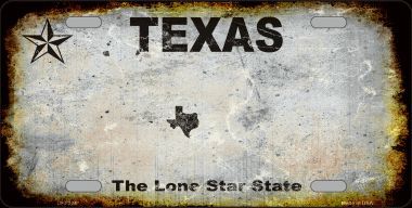 LP-8204 Texas Background Rusty Novelty Metal License Plate