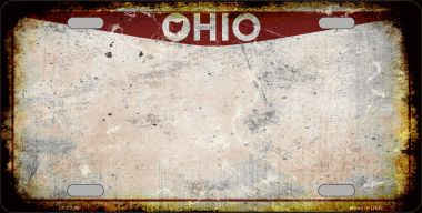 LP-8206 Ohio Background Rusty Novelty Metal License Plate