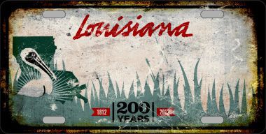 LP-8210 Louisiana Background Rusty Novelty Metal License Plate