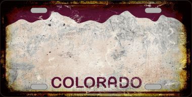 LP-8214 Colorado Background Rusty Novelty Metal License Plate
