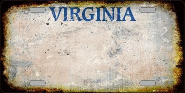LP-8215 Virginia Background Rusty Novelty Metal License Plate