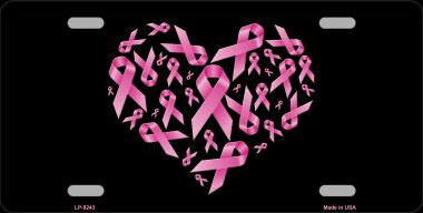 Picture of Smart Blonde LP-8243 Pink Ribbons Novelty Metal License Plate