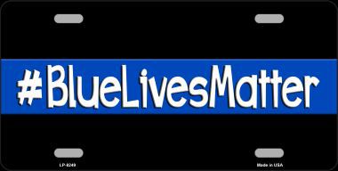 Picture of Smart Blonde LP-8249 Blue Lives Matter Black Novelty Metal License Plate