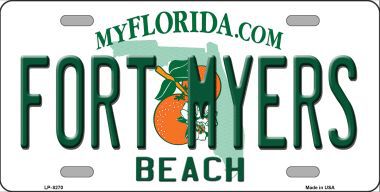 Fort Myers Beach Novelty Metal License Plate