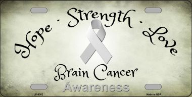 LP-8302 Brain Cancer Novelty Metal License Plate