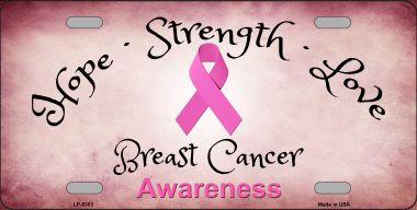 Breast Cancer Novelty Metal License Plate
