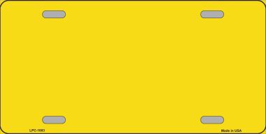 LPC-1003 Yellow Metallic Solid Background Metal Novelty License Plate