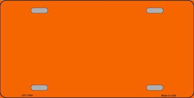 LPC-1004 Orange Metallic Solid Background Metal Novelty License Plate