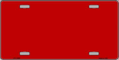 LPC-1005 Red Metallic Solid Background Metal Novelty License Plate