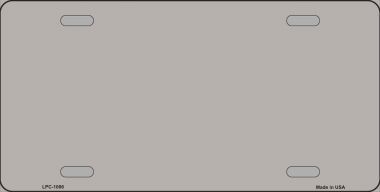 Grey Metallic Solid Background Metal Novelty License Plate