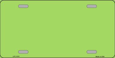 LPC-1010 Lime Green Metallic Solid Background Metal Novelty License Plate