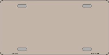 LPC-1011 Tan Metallic Solid Background Metal Novelty License Plate