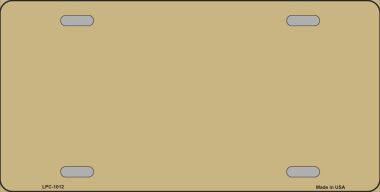 LPC-1012 Gold Metallic Solid Background Metal Novelty License Plate