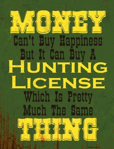 P-1207 Money Cant Buy Happiness Metal Novelty Parking Sign -  Smart Blonde