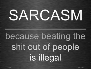 P-1258 Sarcasm Metal Novelty Parking Sign