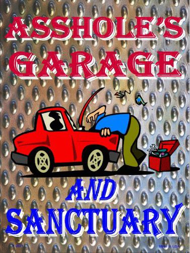 P2071 Garage And Sanctuary Metal Novelty Parking Signs