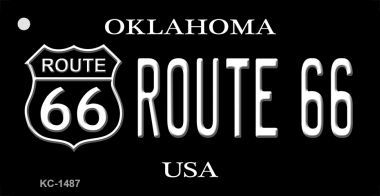 KC-1487 Oklahoma Route 66 Black Novelty Key Chain