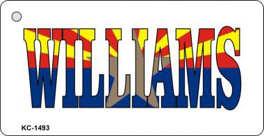 KC-1493 Williams Az State Flag White Novelty Key Chain