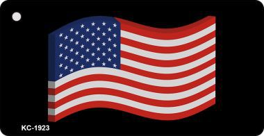 KC-1923 USA Flag Black Background Novelty Key Chain