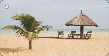 SMART BLONDE Beach Hut Novelty Aluminum Key Chain KC-2015