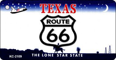 KC-2109 Texas Shield Route 66 Novelty Key Chain