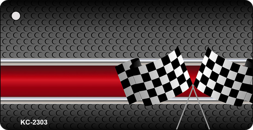 SMART BLONDE Checkered Flag Novelty Aluminum Key Chain KC-2303
