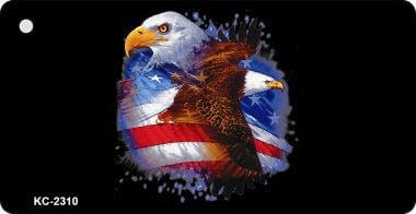 SMART BLONDE Eagles with Flag Novelty Aluminum Key Chain KC-2310