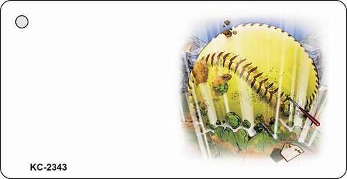 KC-2343 Softball OffSet Novelty Key Chain