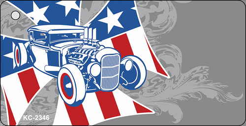 KC-2346 American Roadster Maltese OffSet Novelty Key Chain